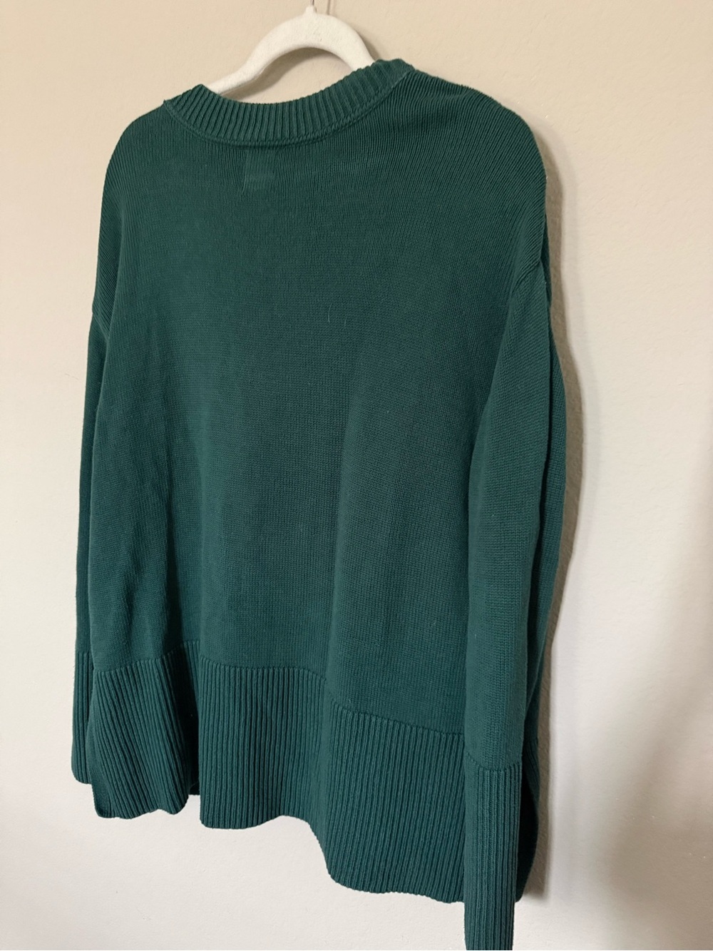 GAP 100% Cotton Green Crewneck Sweater Ribbed Hem XL - Picture 4 of 6